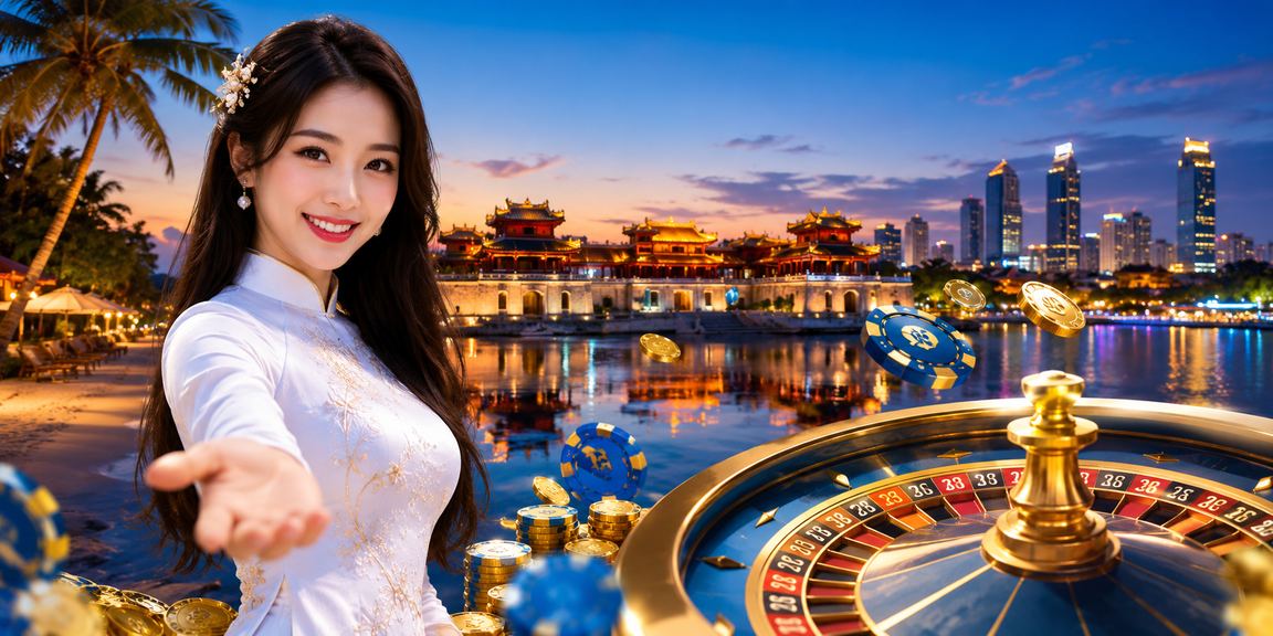 Thiếu nữ áo dài Huế trải nghiệm roulette trực tuyến trong không gian cổ kính